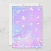 Magische zeemeermin staart verjaardagsfeestuitnodi kaart (Achterkant)