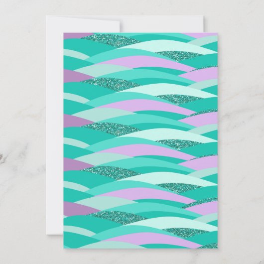 Magische zeemeermin staart verjaardagsuitnodiging kaart (Achterkant)