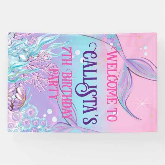 Magische zeemeermin staartbanner - onder het Zee Spandoek (Horizontaal)