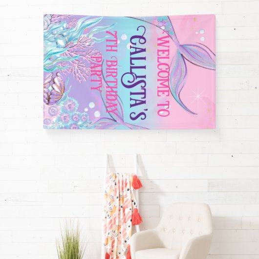 Magische zeemeermin staartbanner - onder het Zee Spandoek (Insitu)