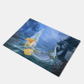 Magische Zeemeermin, Swan Boat en kerstboom Deurmat (Schuin)