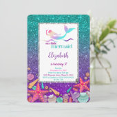 Magische Zeemeermin uitnodiging (Staand voorkant)