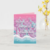Magische Zeemeermin Verjaardag Kaart (Gele Bloem)