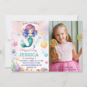 Magische Zeemeermin Verjaardag onder het Zee Foto Kaart (Voorkant)