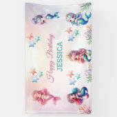 Magische Zeemeermin Verjaardag onder het Zee Foto Spandoek (Verticaal)