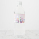 Magische Zeemeermin Verjaardag onder het Zee Foto Waterfles Etiket (Achterkant)