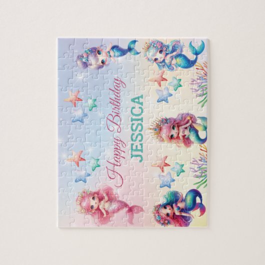 Magische Zeemeermin Verjaardag onder het Zee Legpuzzel (Verticaal)