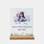 Magische Zeemeermin Verjaardag Welkom Teken Acryl Acryl Bord (Voorkant)