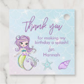 Magische Zeemeermin Verjaardagsfeestje Dank u Favo Bedankjes Labels (Achterkant)
