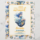 Magische Zeemeermin Verjaardagsfeestje Flyer (Voorkant)