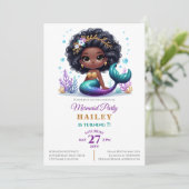 Magische Zeemeermin Verjaardagsfeestje Kaart (Staand voorkant)