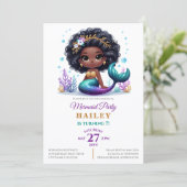 Magische Zeemeermin Verjaardagsfeestje Kaart (Staand voorkant)