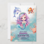 Magische Zeemeermin Verjaardagsfeestje Kaart (Voorkant)