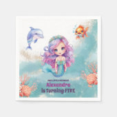 Magische Zeemeermin Verjaardagsfeestje Servet (Voorkant)