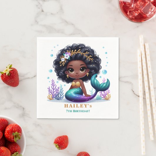 Magische Zeemeermin Verjaardagsfeestje Servet (Insitu)