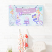 Magische Zeemeermin Verjaardagsfeestje Spandoek (Insitu)