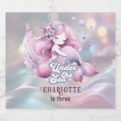 Magische zeemeermin verjaardagsfeestje voor kinder sparkling wijnetiket (Enkel label)