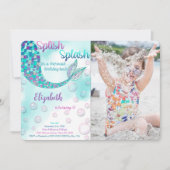 Magische Zeemeermin Verjaardagsfoto Uitnodiging (Voorkant)