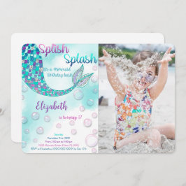 Magische Zeemeermin Verjaardagsfoto Uitnodiging