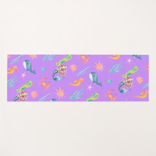 Magische zeemeermin walvis regenboog Verjaardag me Yogamat (Voorkant (horizontaal))