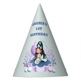 Magische zeemeermin Waterverf 1e verjaardag Feesthoedjes
