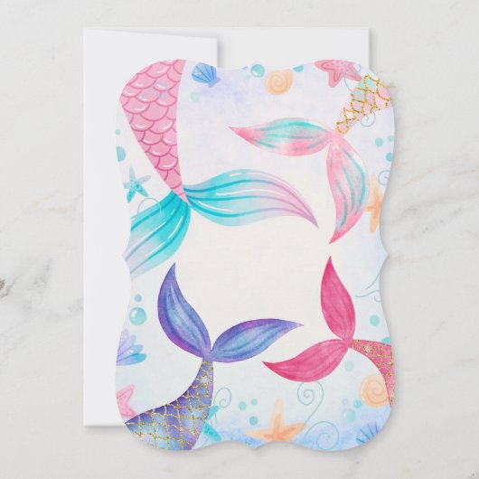 Magische zeemeermin Waterverf Tail verjaardagsfees Kaart (Achterkant)
