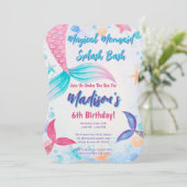 Magische zeemeermin Waterverf Tail verjaardagsfees Kaart (Staand voorkant)