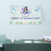 Magische Zeemeermin Waterverf Verjaardag Welkomstb Spandoek (Beurs)