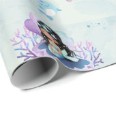 Magische Zeemeermin Waterverf Verjaardagsfeest Cadeaupapier (Rol Hoek)