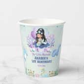 Magische Zeemeermin Waterverf Verjaardagsfeest Papieren Bekers (Voorkant)