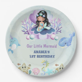 Magische Zeemeermin Waterverf Verjaardagsfeest Papieren Bordje