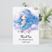 Magische Zeemeermin Zee Princess Baby shower Bedankkaart (Staand voorkant)