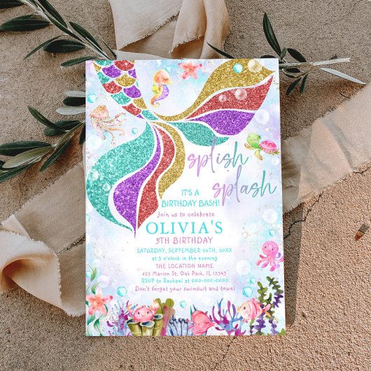 Magische Zeemeermin Zwembad Party Verjaardag uitno Kaart
