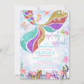 Magische Zeemeermin Zwembad Party Verjaardag uitno Kaart (Voorkant)