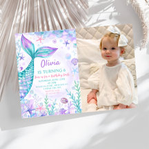 Magische zeemeerminnen staart verjaardagsfeestfoto