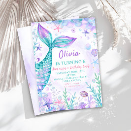 Magische zeemeerminnen staart verjaardagsfeestje kaart