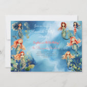 Magische zeemeerminnen verjaardag kaart (Voorkant)
