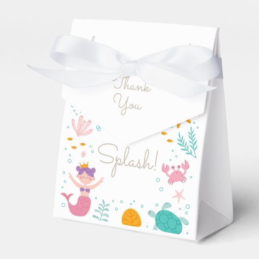 Magische zeemeerminnende feestdag, cadeautje en fo bedankdoosjes (Voorkant Zijde)