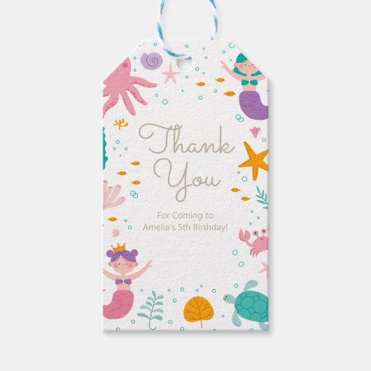 Magische zeemeerminnende feestdagen Labels Cadeaulabel (Voorkant)