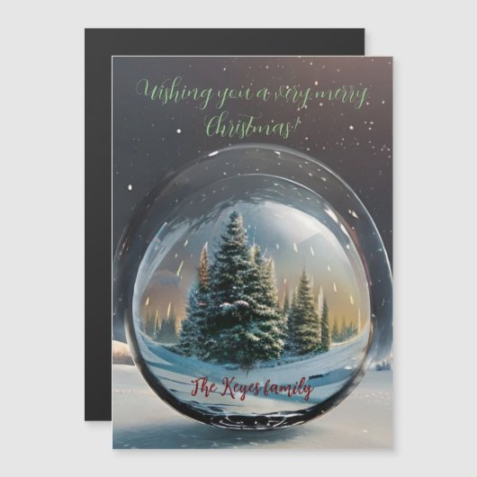 Magische zeepbel met kerstbomen en aangepaste teks (Voorkant / Achterkant)
