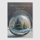 Magische zeepbel met kerstbomen en aangepaste teks (Voorkant)