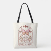 Magische Ziel Boho Vlinder Licht Geel Halloween Tote Bag (Achterkant)