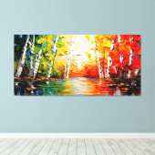 Magische zomer bos kunst canvas afdruk (Insitu (Houten vloer))