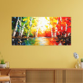 Magische zomer bos kunst canvas afdruk (Insitu (Woonkamer))