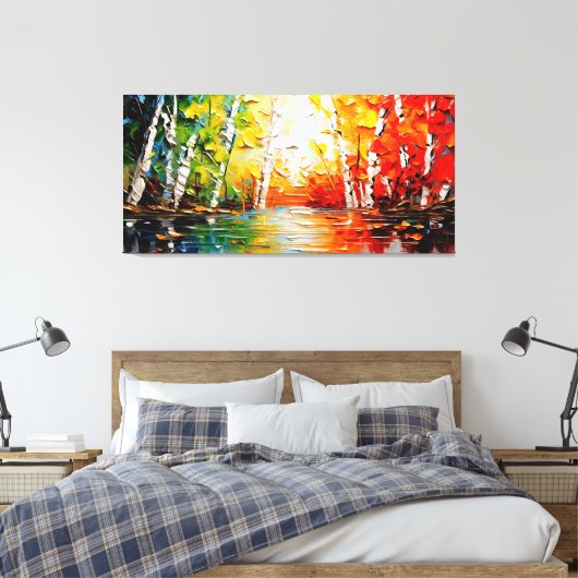 Magische zomer bos kunst canvas afdruk (Insitu (Slaapkamer))