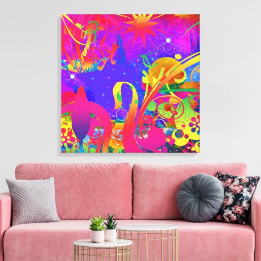 Magische Zomer Tuin Canvas Afdruk (Insitu (Woonkamer))