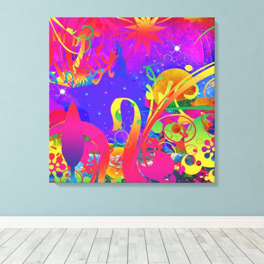 Magische Zomer Tuin Canvas Afdruk (Insitu (Houten vloer))