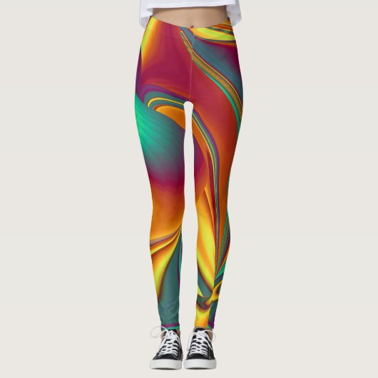 Magische zomerbloemen leggings (Voorkant)