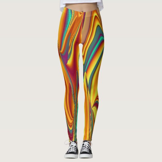 Magische zomerbloemen leggings (Voorkant)