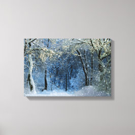 Magische zondshine Sneeuwwonderland Canvas Afdruk